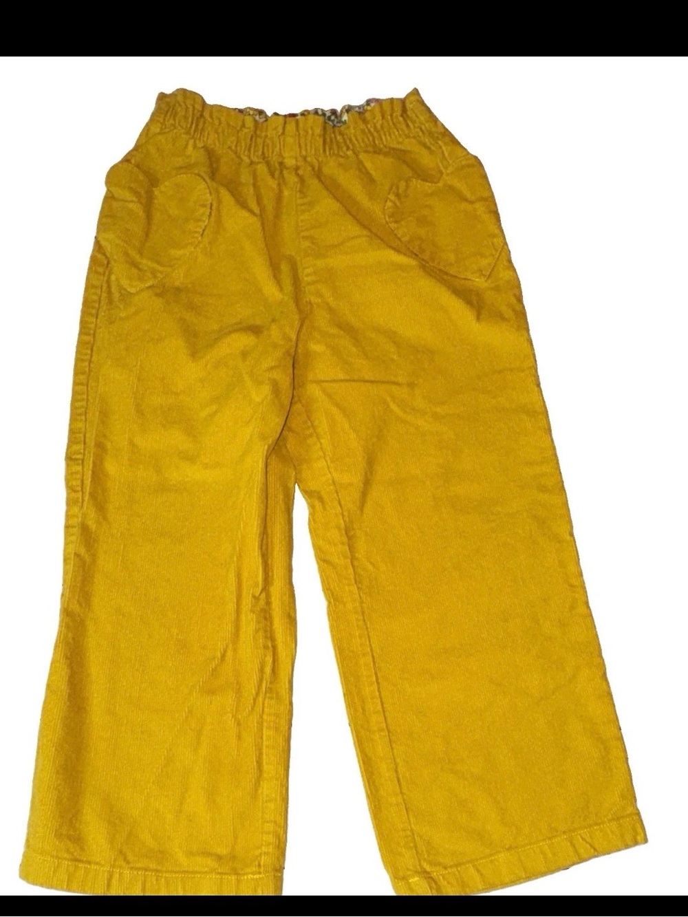 Boden Girls Yellow Pull-On Pants Elastic Waist Pockets Cotton Size 11Y